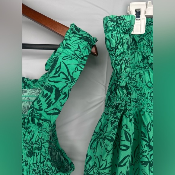 Isabel Maternity Skirt Size Large Green Floral Comfortable Casual  2pc  Set - Picture 4 of 9